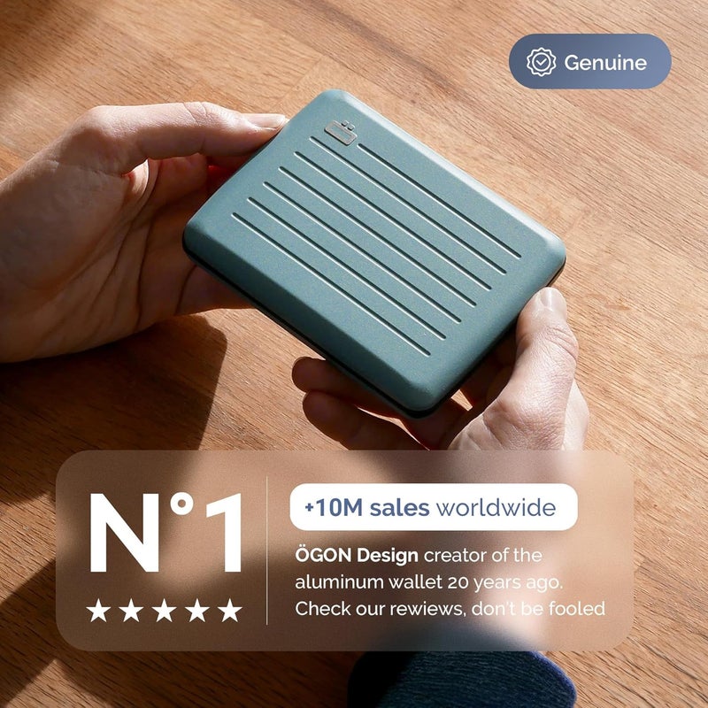 ÖGON -DESIGNS- Aluminum wallet, Large capacity with metal lock, RFID Protection against fraud and demagnetization, Smart Case OSLO Large model - Image 5